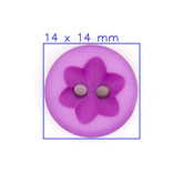 Fuchsia Bloemvormige Knoop, Diameter 14mm Knopen KNP00131